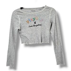 Playboy x‎ Pacsun Crop Top Long Sleeve Los Angeles Graphic Tee S